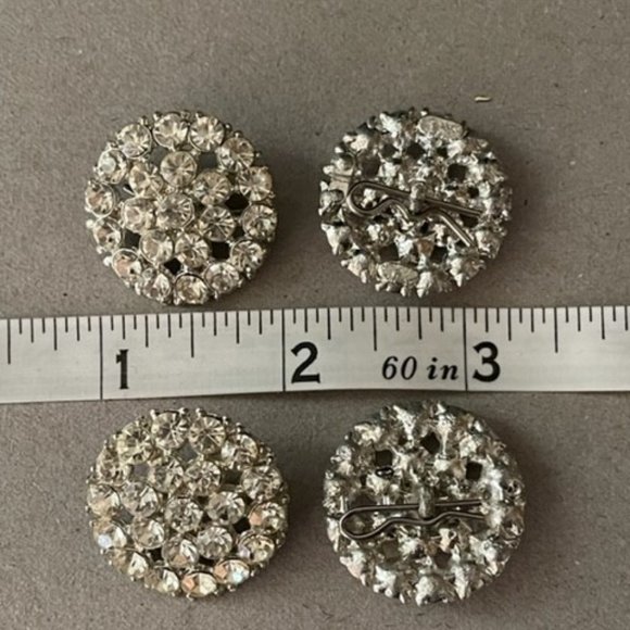 4 Rhinestone High Dome Buttons from the 1930's Each One Beautiful and Perfect - Picture 4 of 7